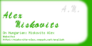 alex miskovits business card